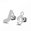 creative personality asymmetrical note alloy earrings wholesalepicture15
