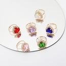Korean geometric alloy crystal heartshaped ring wholesalepicture9