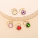 Korean geometric alloy crystal heartshaped ring wholesalepicture11