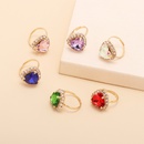 Korean geometric alloy crystal heartshaped ring wholesalepicture12