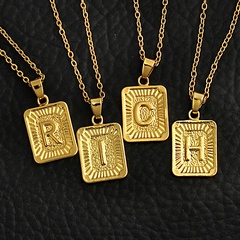 fashion gold medal square letter necklace wholesale