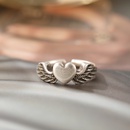 retro heart crying face expression alloy ring wholesalepicture10
