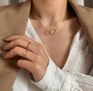 simple double circle design clavicle chain couple necklacepicture7