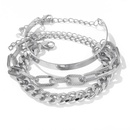 punk style flat snake bone chain multilayer thick chain bracelet setpicture11