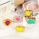 fashion heart flower metal geometric ring wholesalepicture18