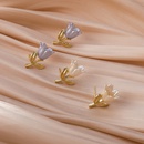 Retro tulip pearl threedimensional flower branch earringspicture10