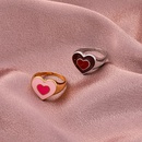 fashion double heart contrast color alloy dripping ringpicture12