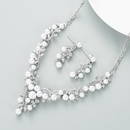 retro flowers leaf inlaid pearl rhinestone earrings necklace setpicture9