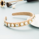 Diadema delgada de diamantes de imitacin de perlas redondas de estilo barroco retropicture12