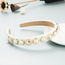 Diadema delgada de diamantes de imitacin de perlas redondas de estilo barroco retropicture14