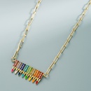fashion colored crayons pendant alloy inlaid rhinestone necklacepicture10