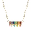 fashion colored crayons pendant alloy inlaid rhinestone necklacepicture12