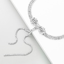 fashion bow rhinestone tassel short necklace wholesalepicture10