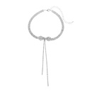 fashion bow rhinestone tassel short necklace wholesalepicture12