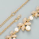 fashion golden leaf butterfly inlaid pearl rhinestone earrings necklace setpicture11