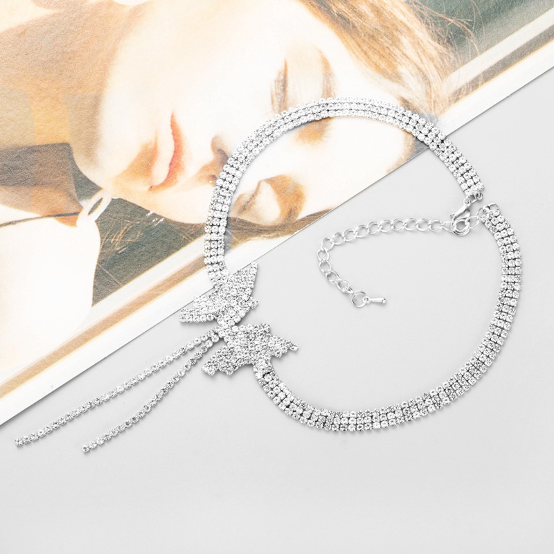 fashion short butterfly shape tassel necklace wholesale