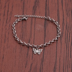 fashion simple butterfly adjustable stainless steel bracelet