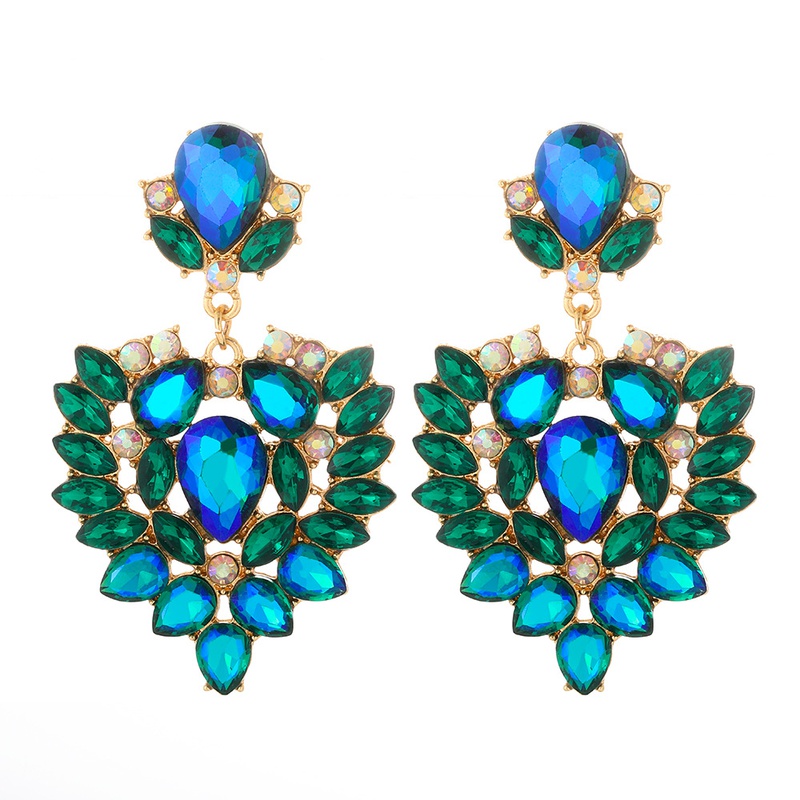 fashion color diamond geometric alloy earrings