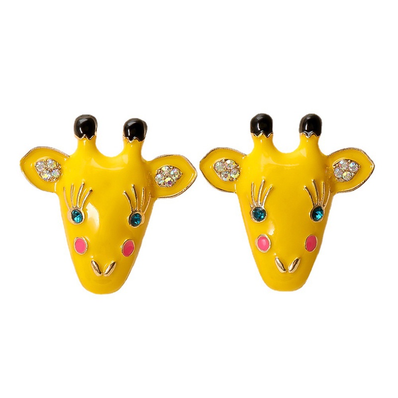 Fashion Retro Giraffe Epoxy Stud Earrings Wholesale