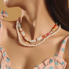 Collar multicapa de perlas bohemias hechas a mano