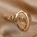 fashion zodiac snake real gold electroplated copper inlaid zirconium open ringpicture9