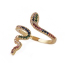 fashion zodiac snake real gold electroplated copper inlaid zirconium open ringpicture12