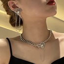 hiphop geometric thick chain heart necklace earrings setpicture12