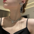 hiphop geometric thick chain heart necklace earrings setpicture13