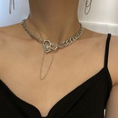 hiphop geometric thick chain heart necklace earrings setpicture14