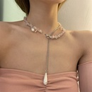 fashion water drop pearl pendant peach pollen stone necklacepicture12