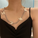 fashion geometric threedimensional butterfly titanium steel necklacepicture10