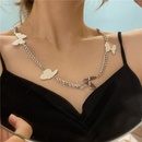 fashion geometric threedimensional butterfly titanium steel necklacepicture11