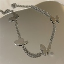 fashion geometric threedimensional butterfly titanium steel necklacepicture12