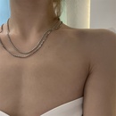 simple inlaid with color zircon thin chain necklacepicture11