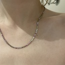 simple inlaid with color zircon thin chain necklacepicture12
