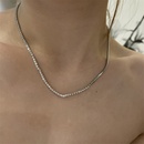 simple inlaid with color zircon thin chain necklacepicture13