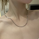 simple inlaid with color zircon thin chain necklacepicture14