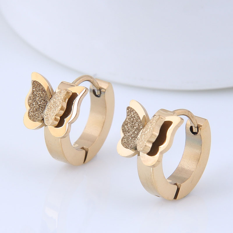 Korean titanium steel butterfly earrings