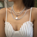 fashion retro pearl OT buckle alloy multilayer beaded necklacepicture13