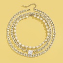 fashion retro pearl OT buckle alloy multilayer beaded necklacepicture15