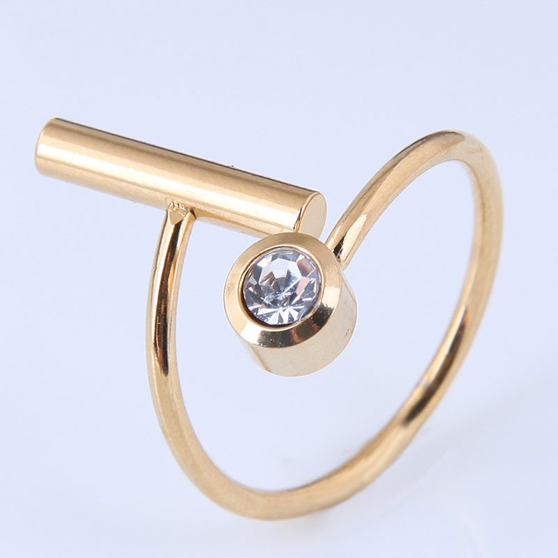 Korean stainless steel diamond ring