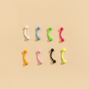 Punk simple fluorescent color Cshaped stainless steel earrings setpicture8