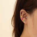 Punk simple fluorescent color Cshaped stainless steel earrings setpicture10