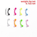 Punk simple fluorescent color Cshaped stainless steel earrings setpicture12