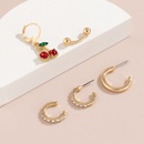 Retro simple fashion red microinlaid cherry earringspicture17