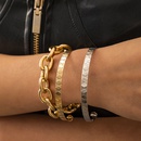 Retro fashion hollow chain simple opening Cshaped diamond pattern braceletpicture11
