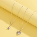 Fashion Alloy Heart Pendant Fine Chain Metal Lock Necklacepicture15