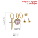 Retro microinlaid rhinestone love cross butterfly earringspicture9