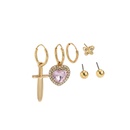 Retro microinlaid rhinestone love cross butterfly earringspicture10