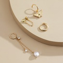 Retro geometric asymmetric imitation pearl tassel earringspicture10
